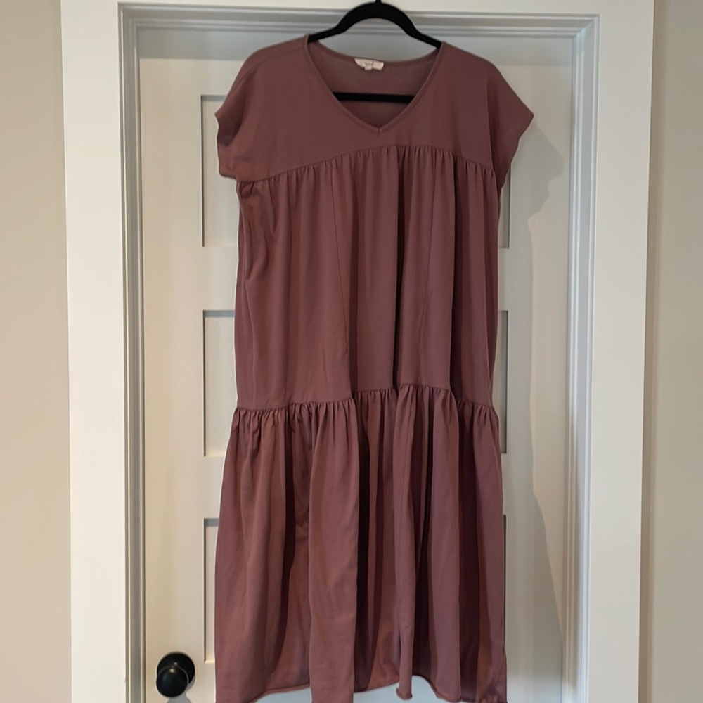Rose over-sized Easel peasant style midi-dress size small